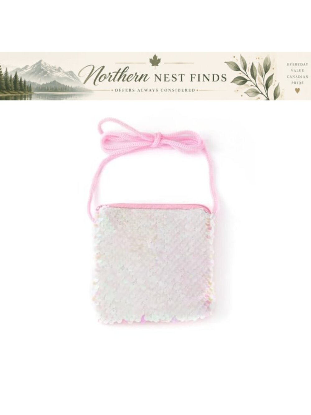 Reversible Sequin Crossbody Coin Purse Mini Shoulder Bag Sparkly Clutch